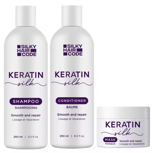 FÉNY BOMBA A HAJADNAK! KERATIN SILK 3 termékből álló intenzív hajkezelés, amely helyreállítja a sérült hajszerkezetet - minden hajtípusra és hajhosszra alkalmazható!