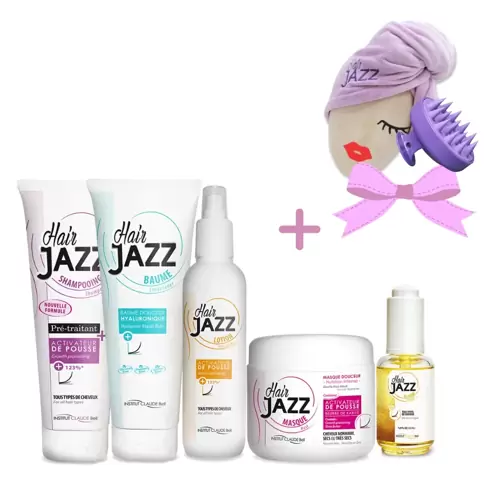 Tavaszi akció! HAIR JAZZ teljes hajápolási rutin szett + AJÁNDÉK (hajszárító törülköző, hajnövekedést elősegítő stimulátor)!
