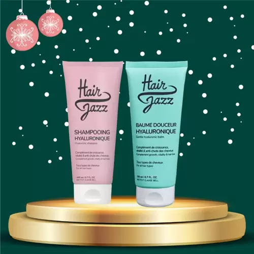 KARÁCSONYI LEÁRAZÁS! HAIR JAZZ sampon + hajregeneráló balzsam hialuronnal!
